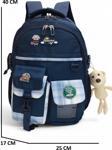 Relaxion 2174-1450 İthal Kore Tarzı Unisex Çocuk İlkokul Sırt Çantası - NKT02174-lacivert-TEKEBAT