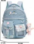 Relaxion 2174-1450 İthal Kore Tarzı Unisex Çocuk İlkokul Sırt Çantası - NKT02174-mavi-TEKEBAT