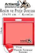 Plastik Fermuarlı Proje Dosyası 35x50 cm 1 Adet Tutmaçlı 38x55 cm Resim ve Proje Ödev Dosyası El Tutmalı