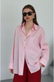 Laluvia Pembe Oversize Gömlek - 5310