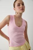 Laluvia Pembe V Yaka Fitilli Bluz - 251024