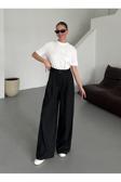 Laluvia Siyah Pileli Business Pantolon - 3602