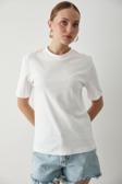 Laluvia Beyaz Basic Tshirt - 1075