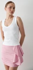 Laluvia Pembe Volanlı Mini Etek - 50203