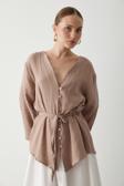 Laluvia Vizon Çok Düğmeli Kimono