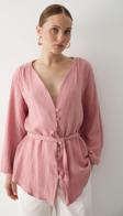 Laluvia Pembe Çok Düğmeli Kimono