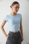 Laluvia Mavi Crop Bluz - 1182