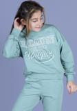 Toontoy Kız Çocuk Baskılı Düşük Kol Sweatshirt