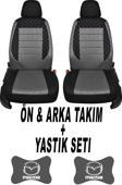1Araba1Ev Oto Koltuk Kılıfı Mazda Ön Arka Takım + 2 Adet Boyun Yastığı Seti