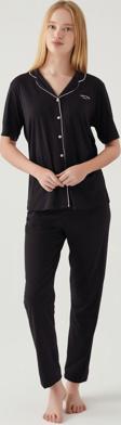 Pierre Cardin Kadın Siyah Gömlek Pijama Takım