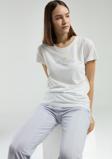 Pierre Cardin Kadın Beyaz Kısa Kol Pijama Takım