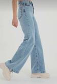 Pubi Mavi Palazzo Yüksek Bel Flare Jeans