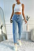 Viking'S Line Maria Kadın Mavi Kar Yıkama Süper Yüksek Bel Comfort Likralı Mom Kot Pantalon Jeans