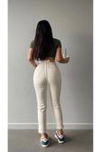 Polle Kadın Mom Jeans Yüksekbel Solmaz Denim Kumaş (Yeni Sezon)