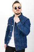 Casual Suit Denım Kot Ceket - Lacivert Slim Fit Erkek Denım Kot Ceket