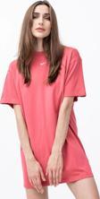 Nike Sportswear Organic Cotton Short Sleve Dress Nakış Swooslu Elbise Koyu Pembe