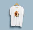 Oversize Kadın ve Kahve Çizim Tasarımlı unisex T-shirt