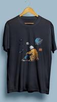 Oversize Astronomi / Gezegenler Tasarım unisex T-shirt