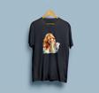 Oversize Kadın ve Kahve Çizim Tasarımlı unisex T-shirt