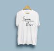 Oversize Herşey aşk için yazılı unisex T-shirt