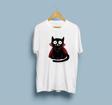 Oversize Vampir Black Cat Vector Tasarım Unisex T-shirt