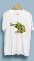 Oversize Çin Seddi Renkli Çizim Baskılı Unisex T-shirt