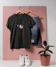 Oversize Mini Dalgıç Kedi ve Balık tasarım unisex T-shirt