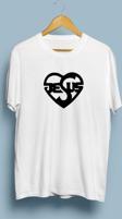 Oversize Jesus Kalp Baskılı unisex T-shirt