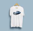 Oversize Klasik Mavi Araba Tasarım Unisex T-shirt