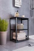 İntergo Metal Ayaklı Ve Ahşap Raflı Dekoratif Banyo Rafı