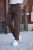 Mero Life Erkek Açık Kahverengi Italyan Kesim Slim Fit Kaliteli Esnek Likralı Bilek Boy Kumaş Pantolon 36