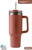Vagonlife Quencher Cup 1200 ML Pipetli/Rahat İçim Kulplu Paslanmaz Çelik Termos -FFVGN0581200ML