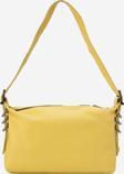 DERİCLUB Capella Kadın Baget Çanta Gerçek Deri LİMON SARI