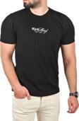 DeepSEA Erkek Siyah Dar Kesim Pamuklu Tişört Slim Fit Nefes Alan Yumuşak Dokulu Tişört 2504351