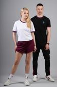 TSHIRT KOL VE YAKA BORDO MAVİ RİBANALI