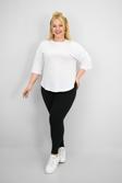 Kadın Büyük Beden Kısa Kollu Taş ve İnci Baskı Detaylı Oversize T-shirt 1925-25