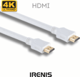 HDMI Kablo, 4K Destekli, Altın Uçlu, Naylon Örgü, 2 Metre Beyaz