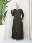 Kmk Kombin Kadın Yazlık Mevlana Model Beli Nakışlı Kloş Medine Ipeği Ferace/Pardesü