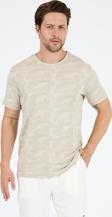 Erkek Bisiklet Yaka Desenli T-Shirt – %100 Pamuk – Rahat ve Şık Günlük Kısa Kollu Tişört 0115