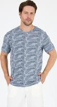 Erkek Bisiklet Yaka Desenli T-Shirt – %100 Pamuk – Rahat ve Şık Günlük Kısa Kollu Tişört 0115