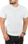 DeepSEA Erkek Beyaz Dar Kesim Pamuklu Triko Tişört Slim Fit Nefes Alan Bisiklet Yaka Tişört 2504348