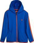 Darrel Full-Zip Saks Mavisi Çocuk Kapüşonlu Sweatshirt