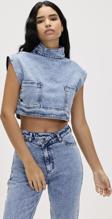 Veronica Blue Kadın Denim Crop