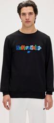 Furry Siyah Erkek Baskılı Sweatshirt