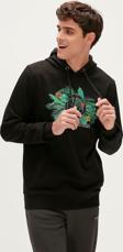 Re-Born Recycle Hoodie Siyah Kapüşonlu Erkek Sweatshirt
