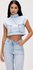 Veronica Ocean Blue Kadın Denim Crop