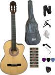 Rio Natural Klasik Gitar Kesik Kasa Sap Ayarlı 4/4 Tam Boy Kılıf-Pena-Askı-Kapo-Sticker-Çevirici-Cnat