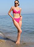 Akbeniz Kadın Destekli Fiyonklu Alt Üst Fuşya Bikini Takım 35008