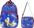 İlkokul Çantası Sonic 2'li Set 40*30 Cm Beslenme Çantası Ortopedik Sırt Çantası Erkek Çocuk