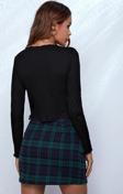 Kadın Siyah Uzun Kollu Önden Bağlama Detaylı Crop Top Bluz